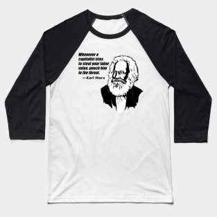 Karl Marx: Throat Punch (red) Baseball T-Shirt